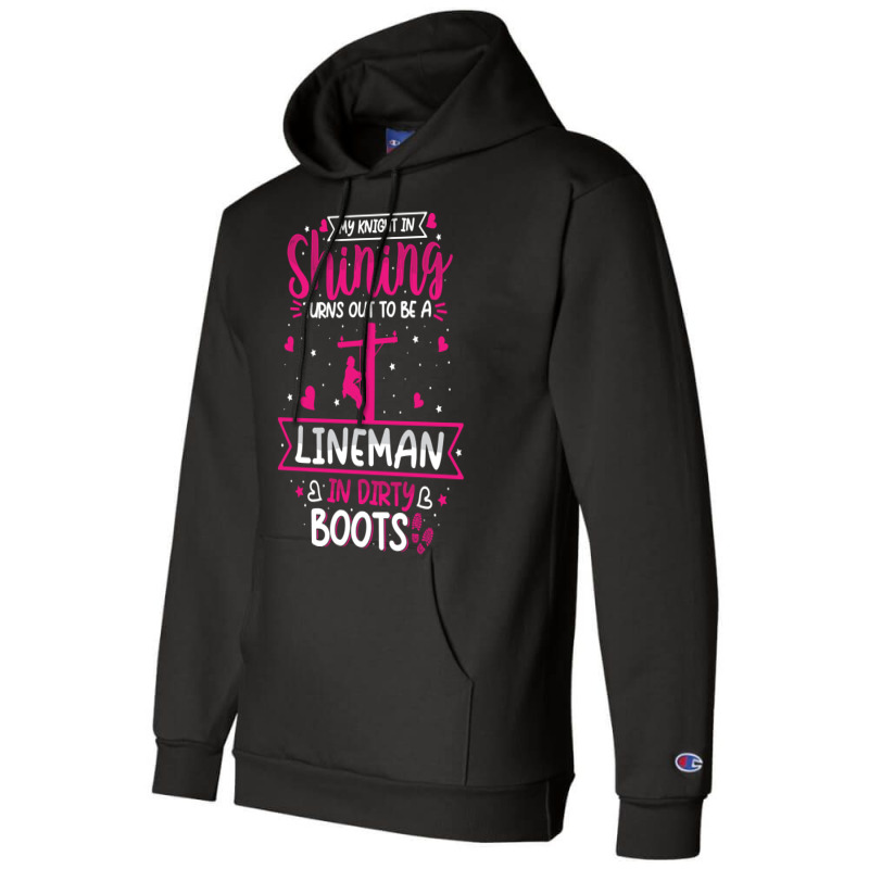 My Knight In Shining Funny Lineman Wife Women Girls Pullover Hoodie Champion Hoodie | Artistshot