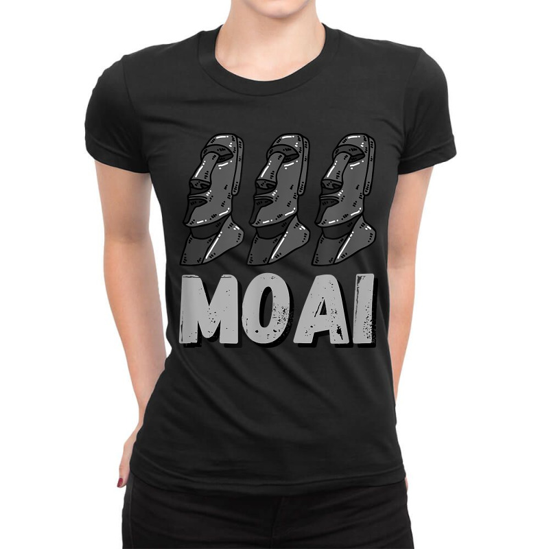 Moai Statues Easter Island Rapa Nui Heads Pacific Mystery Ladies Fitted T-shirt | Artistshot