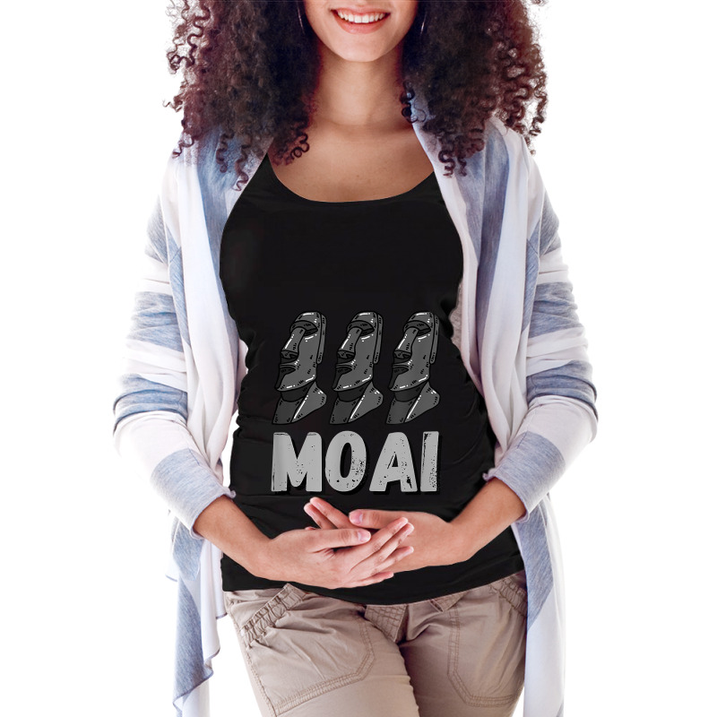 Moai Statues Easter Island Rapa Nui Heads Pacific Mystery Maternity Scoop Neck T-shirt | Artistshot