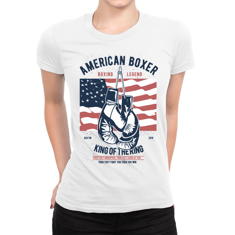 Boxing Lover Boxer Legend American Boxer King Of The Ring 434 Ladies Fitted T-Shirt by coolquirrell | Artistshot