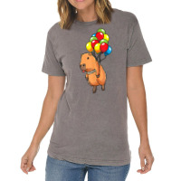 Capybara Giant Cavy Rodent With Balloons Capybara T Shirt Vintage T-shirt | Artistshot