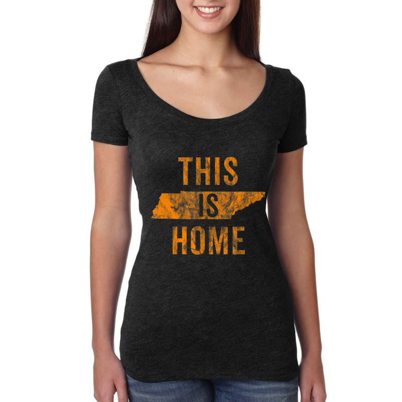 This Is Home Tennessee State Orange Proud Fan Vintage Women's Triblend Scoop T-shirt by cm-arts | Artistshot