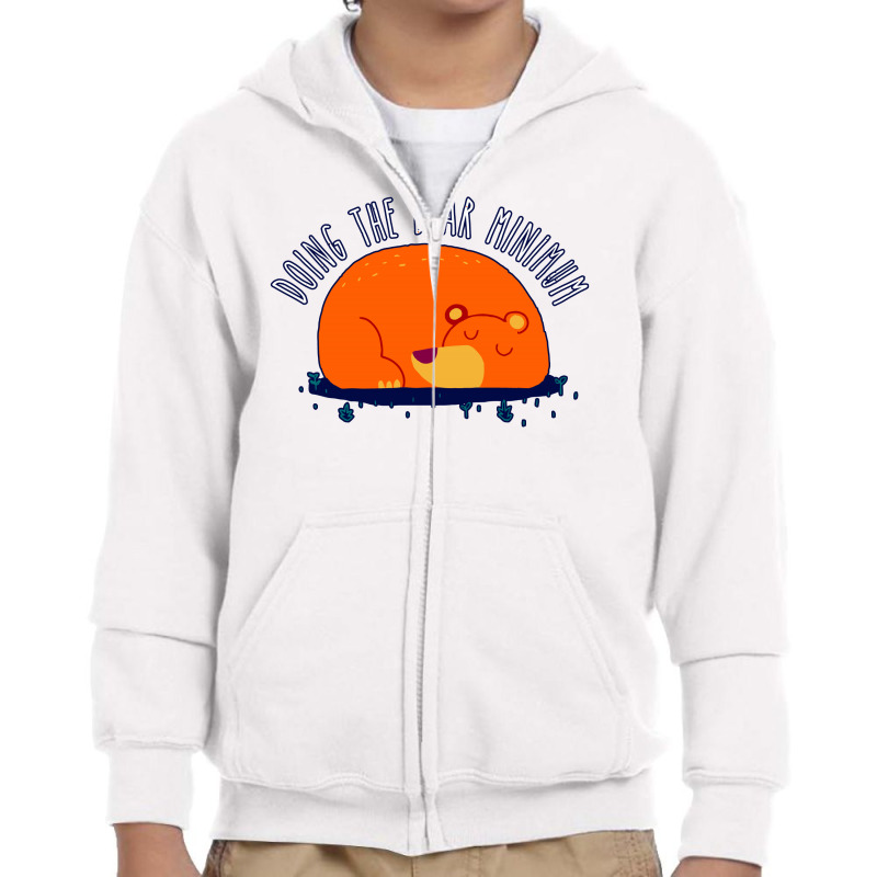 Bear Minimum Youth Zipper Hoodie | Artistshot