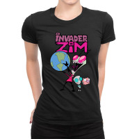 Invader Zim Holding World Ladies Fitted T-shirt | Artistshot