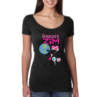 Invader Zim Holding World Women's Triblend Scoop T-shirt | Artistshot