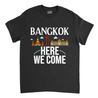 Bangkok Thailand City Trip Skyline Map Classic T-shirt | Artistshot