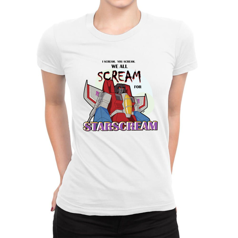 We All Scream For Starscream (light Tee) For Friend Ladies Fitted T-Shirt by BruceDunn | Artistshot