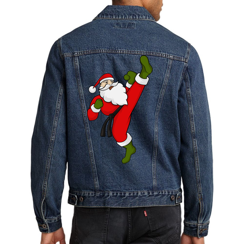 Santa Claus Christmas Taekwondo Men Denim Jacket | Artistshot