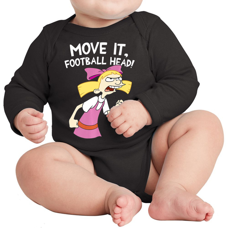 Hey Arnold Helga Move It Football Head Long Sleeve Baby Bodysuit by cm-arts | Artistshot