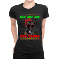 Belgian Malinoi Christmas Dog Belgian Malinoi Dog Funny Woof Merry Chr Ladies Fitted T-shirt | Artistshot