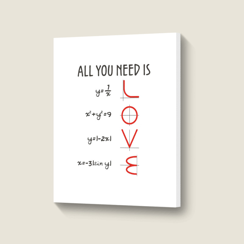 All You Need Is Love Equations Portrait Canvas Print | Artistshot