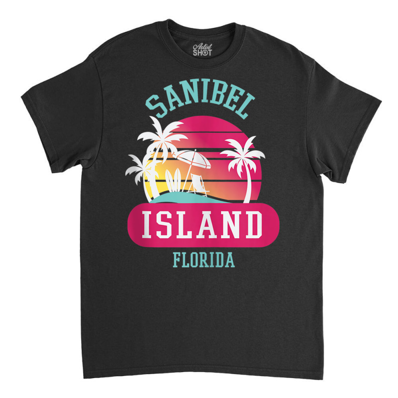 Retrol Cool Sanibel Island Florida Sunny Palm Tree Novelty Tank Top Classic T-shirt by cm-arts | Artistshot