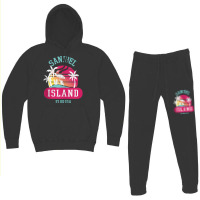 Retrol Cool Sanibel Island Florida Sunny Palm Tree Novelty Tank Top Hoodie & Jogger Set | Artistshot