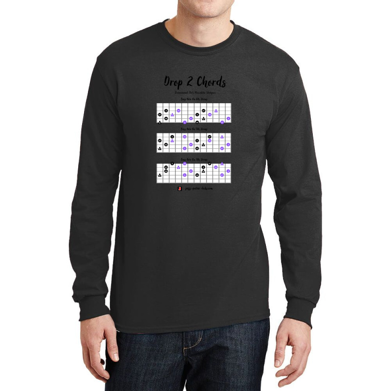 Guitar Chords Drop 2 Dominant 7 Flat Five Long Sleeve Shirts by BrandonDriskell | Artistshot