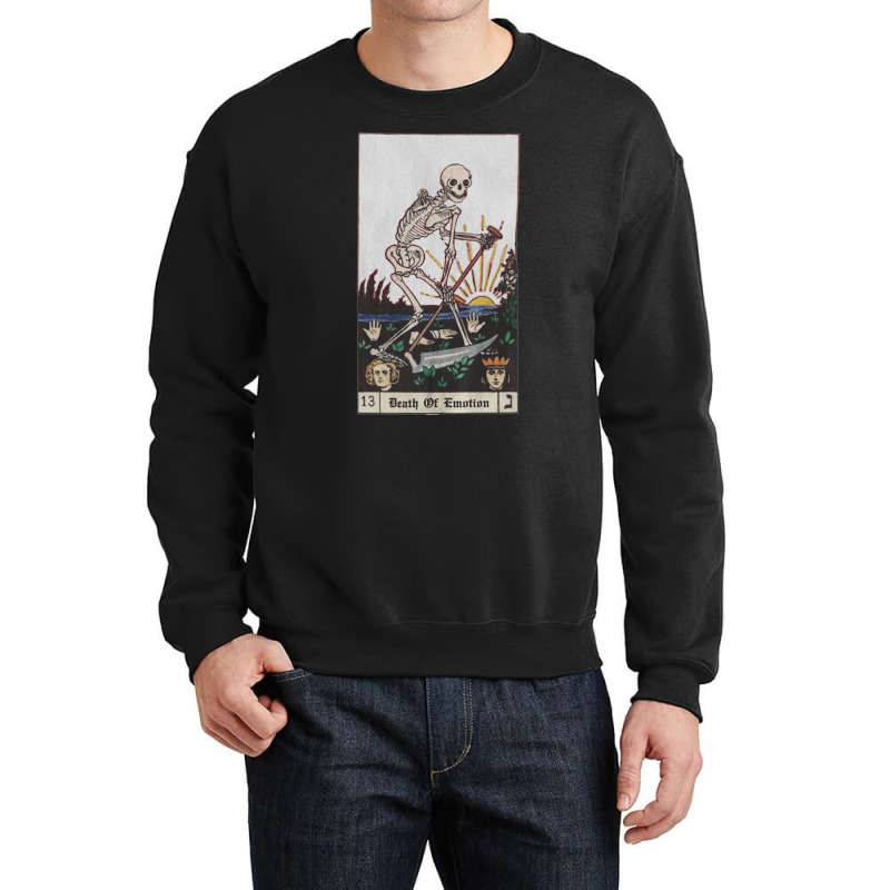 Death Skeleton Tarot Card, Aesthetic, Death Of Emotion, Death Skeleton Crewneck Sweatshirt | Artistshot