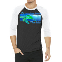 Womens Fernandina Beach Florida Swimming Sea Turtle V Neck T Shirt 3/4 Sleeve Shirt | Artistshot