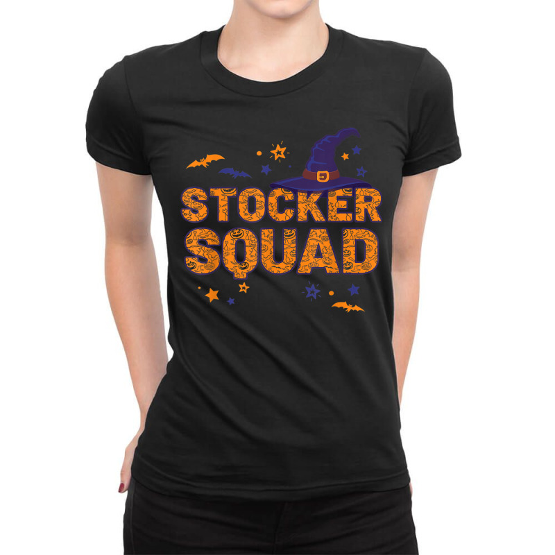 Stocker Squad Witch Halloween Matching Stacker Ladies Fitted T-Shirt by Stunner | Artistshot