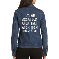 Funny Architect Art Men Women Future Architecture Pun Lovers T Shirt Ladies Denim Jacket | Artistshot