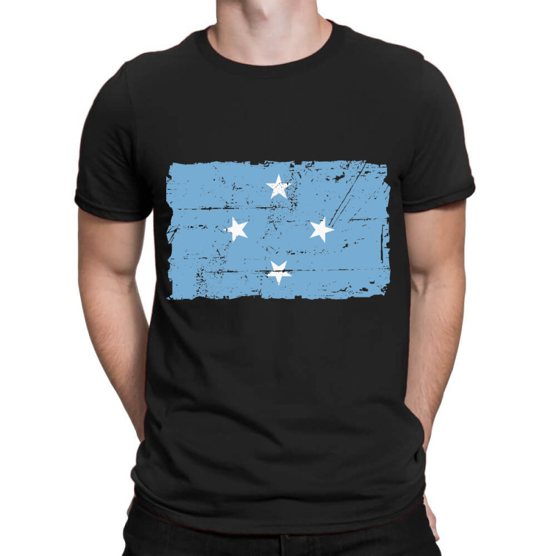 Flag Of Micronesia - Vintage Look - Banner T-Shirt by cm-arts | Artistshot