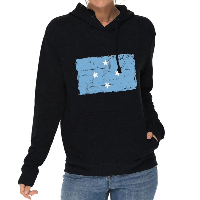 Flag Of Micronesia - Vintage Look - Banner Lightweight Hoodie by cm-arts | Artistshot