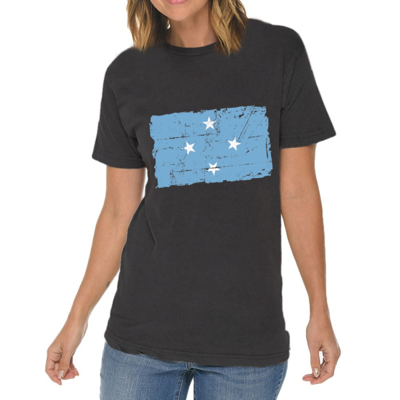 Flag Of Micronesia - Vintage Look - Banner Vintage T-Shirt by cm-arts | Artistshot