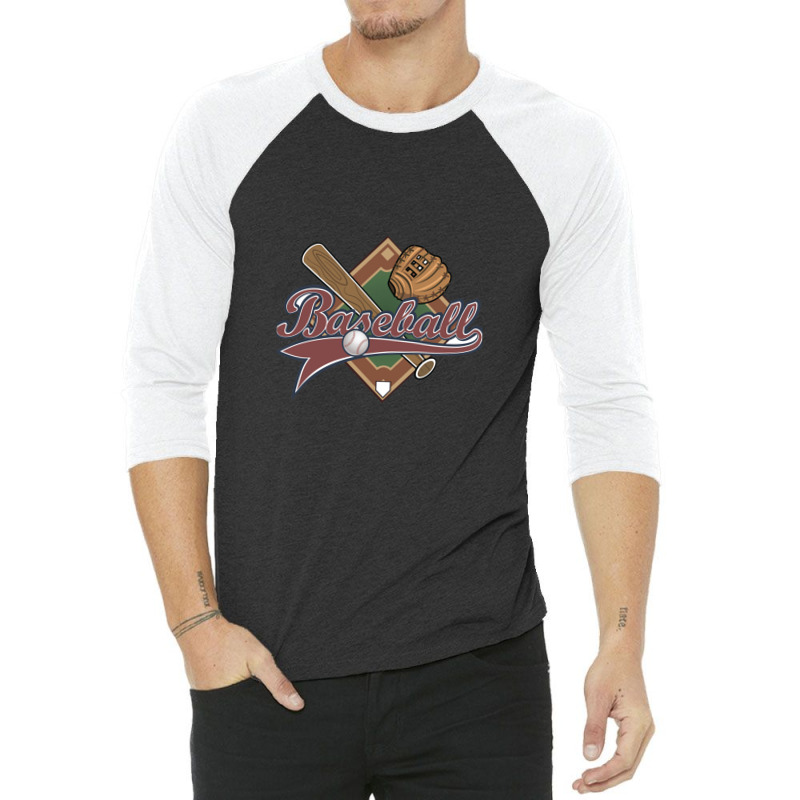 Baseball Illustration 3/4 Sleeve Shirt | Artistshot