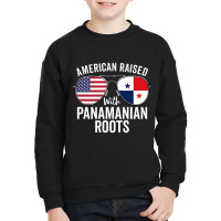 American Raised With Panamanian Roots Usa Panama Flag Pullover Hoodie Youth Sweatshirt | Artistshot