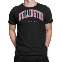 Wellington Florida Fl Varsity Style Pink Text T-shirt | Artistshot