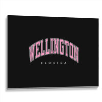 Wellington Florida Fl Varsity Style Pink Text Metal Print Horizontal | Artistshot