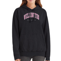 Wellington Florida Fl Varsity Style Pink Text Vintage Hoodie | Artistshot