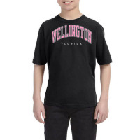 Wellington Florida Fl Varsity Style Pink Text Youth Tee | Artistshot