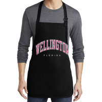 Wellington Florida Fl Varsity Style Pink Text Medium-length Apron | Artistshot