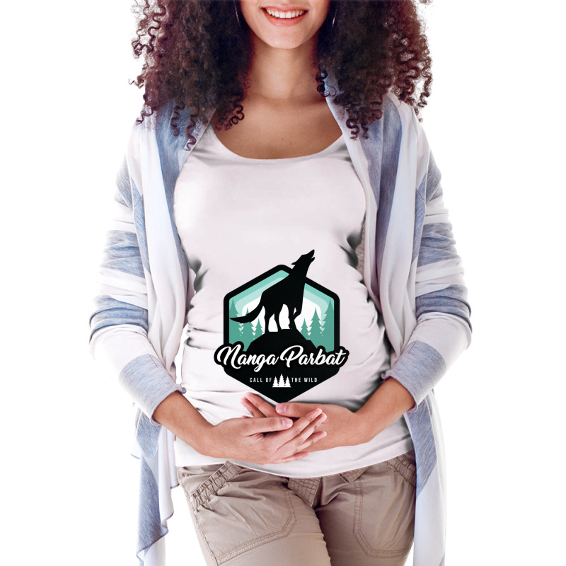 Nanga Parbat Call Of The Wild Maternity Scoop Neck T-shirt by cm-arts | Artistshot