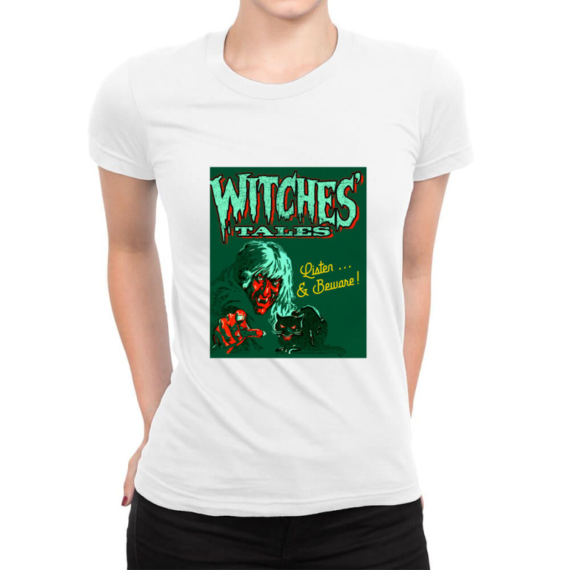 Witches Tales, Distressed   Vintage Horror Ladies Fitted T-shirt | Artistshot