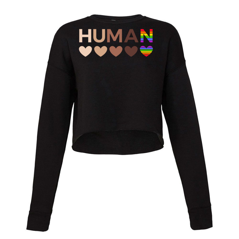 All Inclusive Hearts For Blm Racial Justice & Human Equality Sweatshir Cropped Sweater by cm-arts | Artistshot