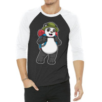 C:\users\dell\desktop\l2\chung 7\panda Types Panda As Hiker With Backp 3/4 Sleeve Shirt | Artistshot