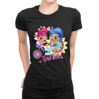 Kids Shimmer And Shine Just Add Sparkle Dancing Portrait Ladies Fitted T-shirt | Artistshot