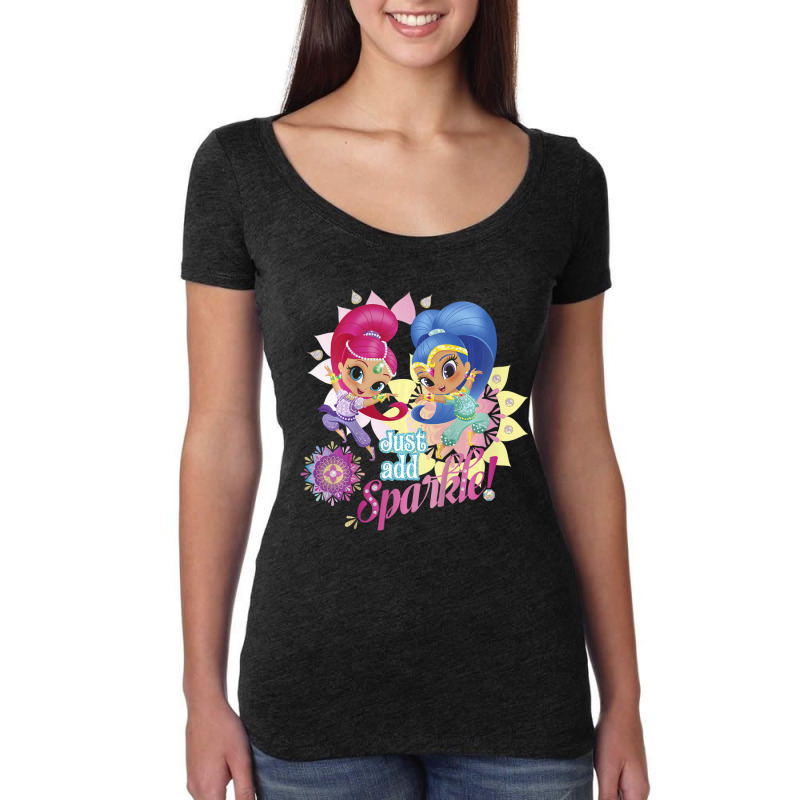 Kids Shimmer And Shine Just Add Sparkle Dancing Portrait Women's Triblend Scoop T-shirt | Artistshot