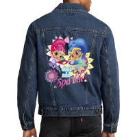 Kids Shimmer And Shine Just Add Sparkle Dancing Portrait Men Denim Jacket | Artistshot