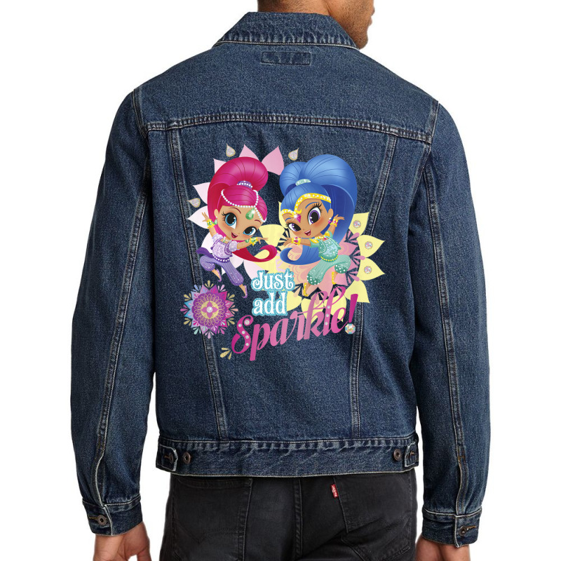 Kids Shimmer And Shine Just Add Sparkle Dancing Portrait Men Denim Jacket | Artistshot