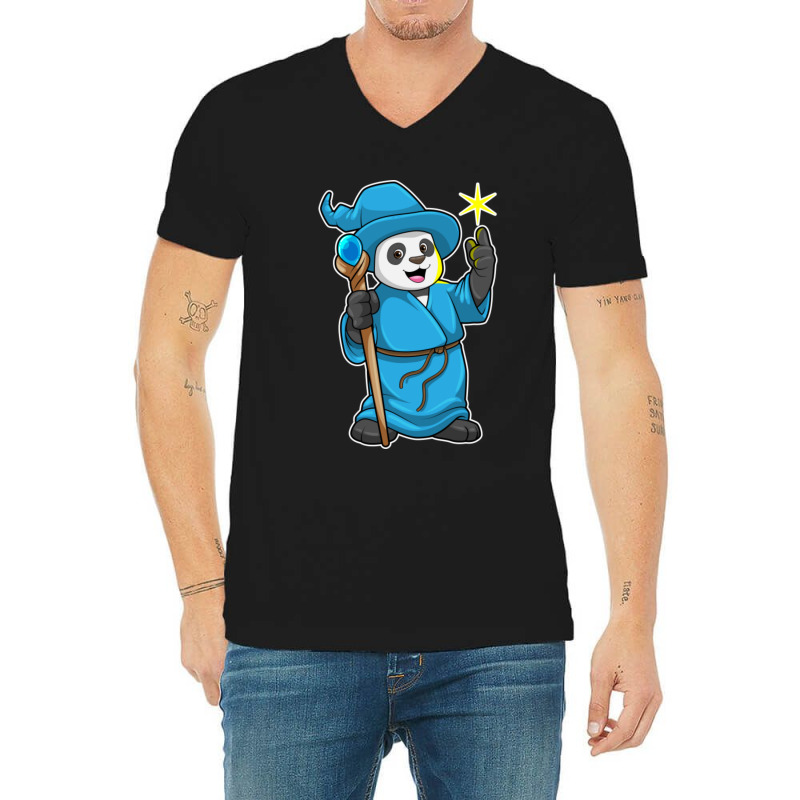 C:\users\dell\desktop\l2\chung 7\panda Types Panda As Wizard With Magi V-neck Tee | Artistshot