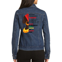 Womens Black Culture African Woman 7 Principles Celebration Ladies Denim Jacket | Artistshot