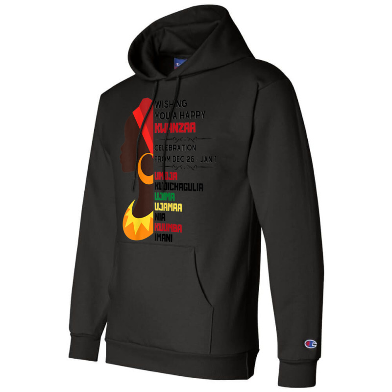 Womens Black Culture African Woman 7 Principles Celebration Champion Hoodie by Uniform | Artistshot