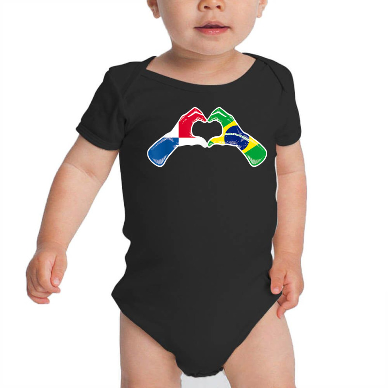 Brazil Panama Flag Brazilian Panamanian Heart T Shirt Baby Bodysuit by phillidarsz | Artistshot