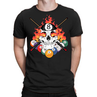 Great Pool Billiards Player Skull Billiard Cue Ball T Shirt T-shirt | Artistshot