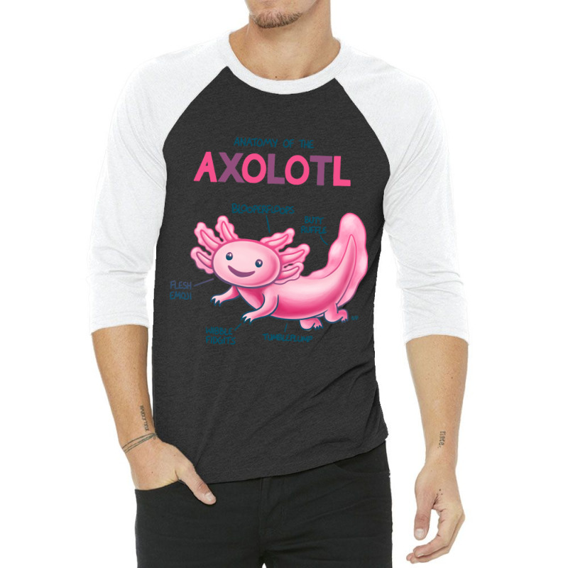 Anatomy Of The Axolotl 3/4 Sleeve Shirt | Artistshot