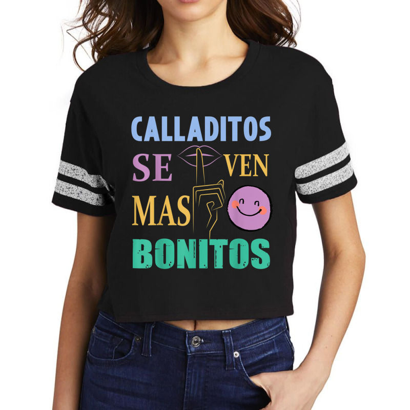 Calladitos Se Ven Mas Bonitos Maestra Spanglish Bilingual T Shirt Scorecard Crop Tee by cm-arts | Artistshot