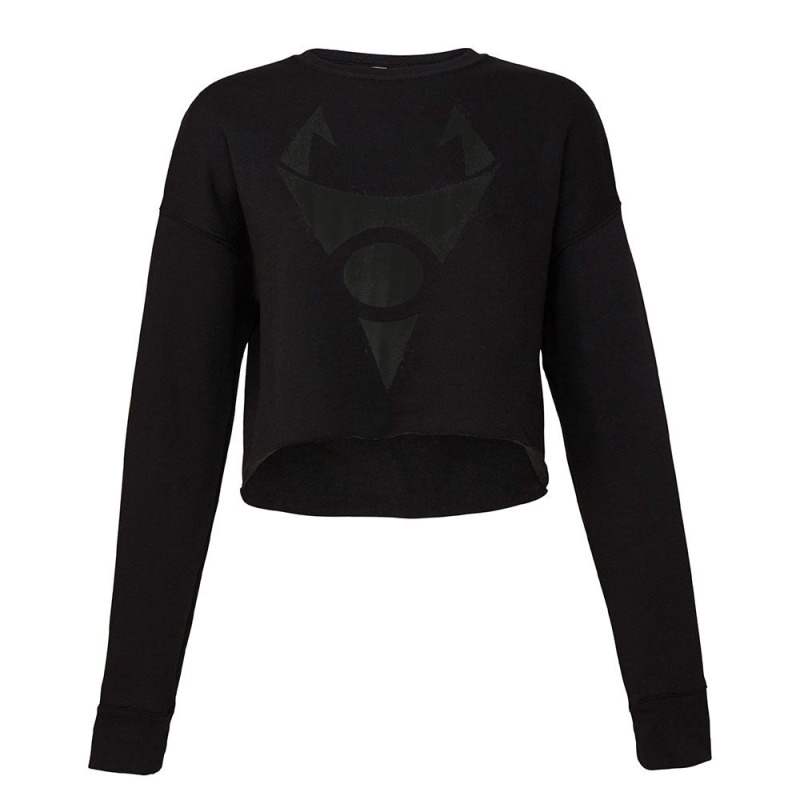 Invader Zim Irken Symbol Black Spray Paint Stencil Cropped Sweater by cm-arts | Artistshot