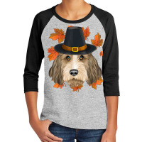 Fall Petit Basset Griffon Vendeen Pilgrim Thanksgiving Youth 3/4 Sleeve | Artistshot