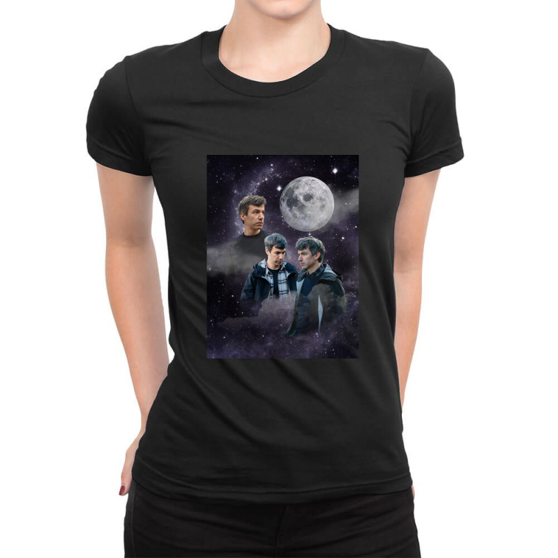 Nathan Fielder Dramatic Galaxy Wolf Print Style Ladies Fitted T-Shirt by cm-arts | Artistshot